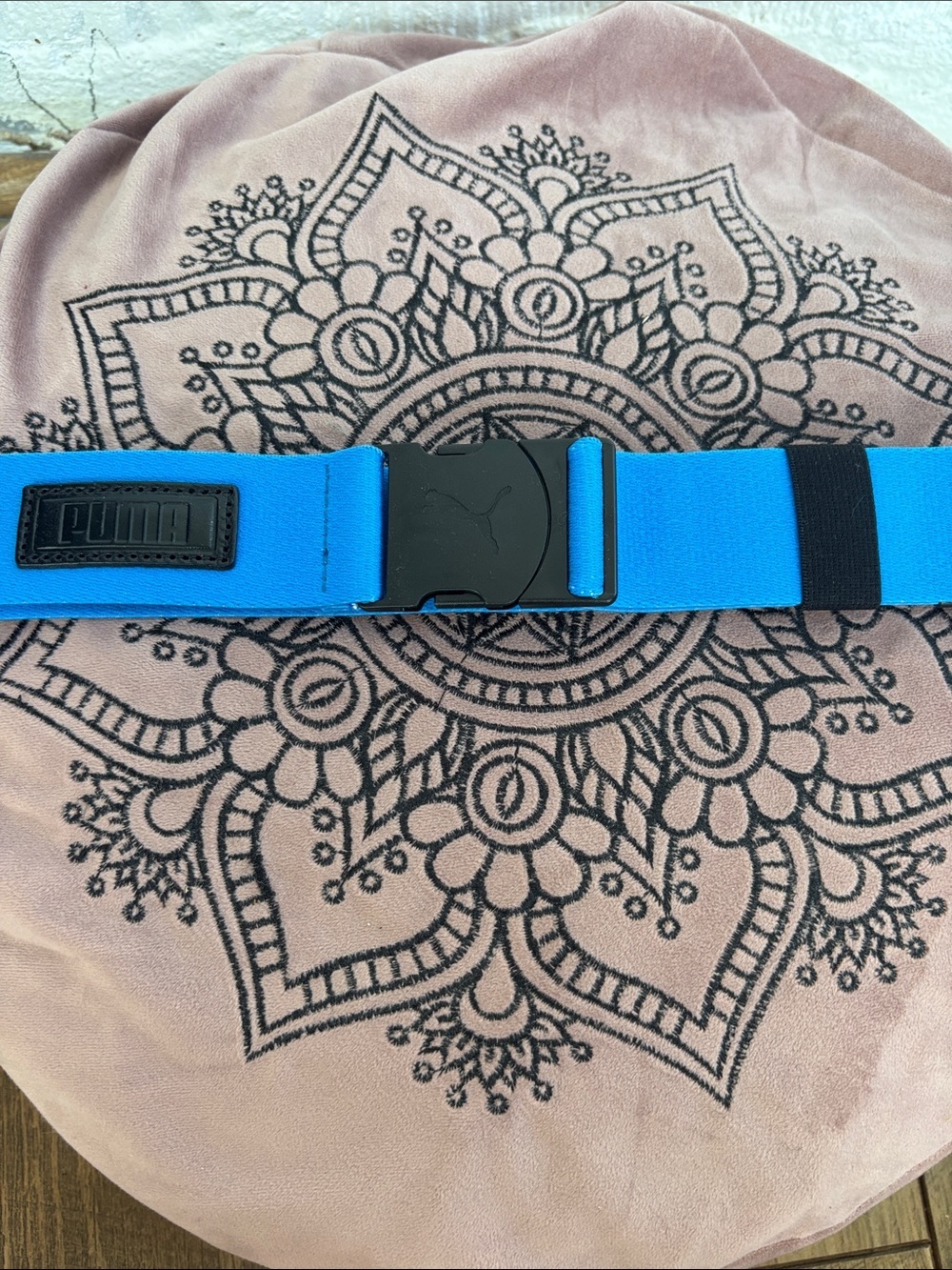 Puma Bright Blue Webbing with Black Buckle Belt